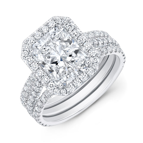 Radiant Cut Halo Engagement Ring