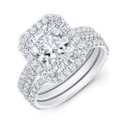 3.20 Ct. Allure Halo Radiant Cut Engagement Ring H Color VS2 GIA Certified