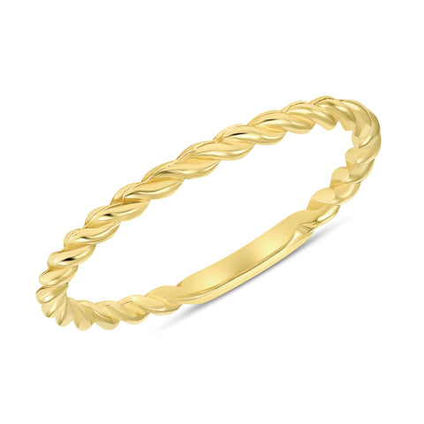yellow gold braided twist ring