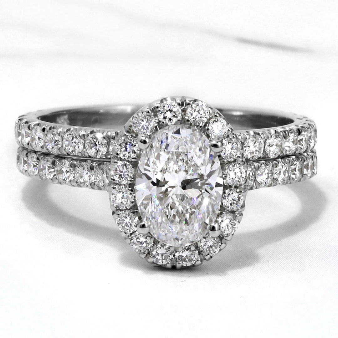 1.70 Ctw Natural Halo Oval Cut Engagement Ring GIA Certified