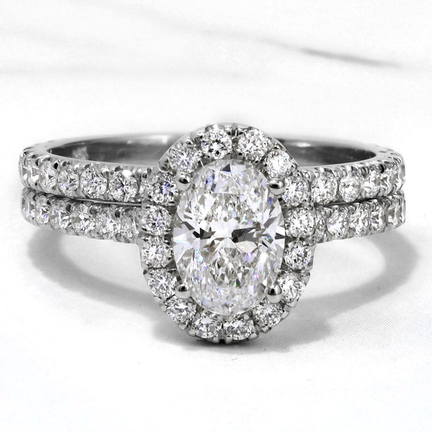 1.70 Ctw Natural Halo Oval Cut Engagement Ring GIA Certified