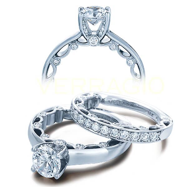 Classic solitaire round diamond verragio paradiso engagement ring