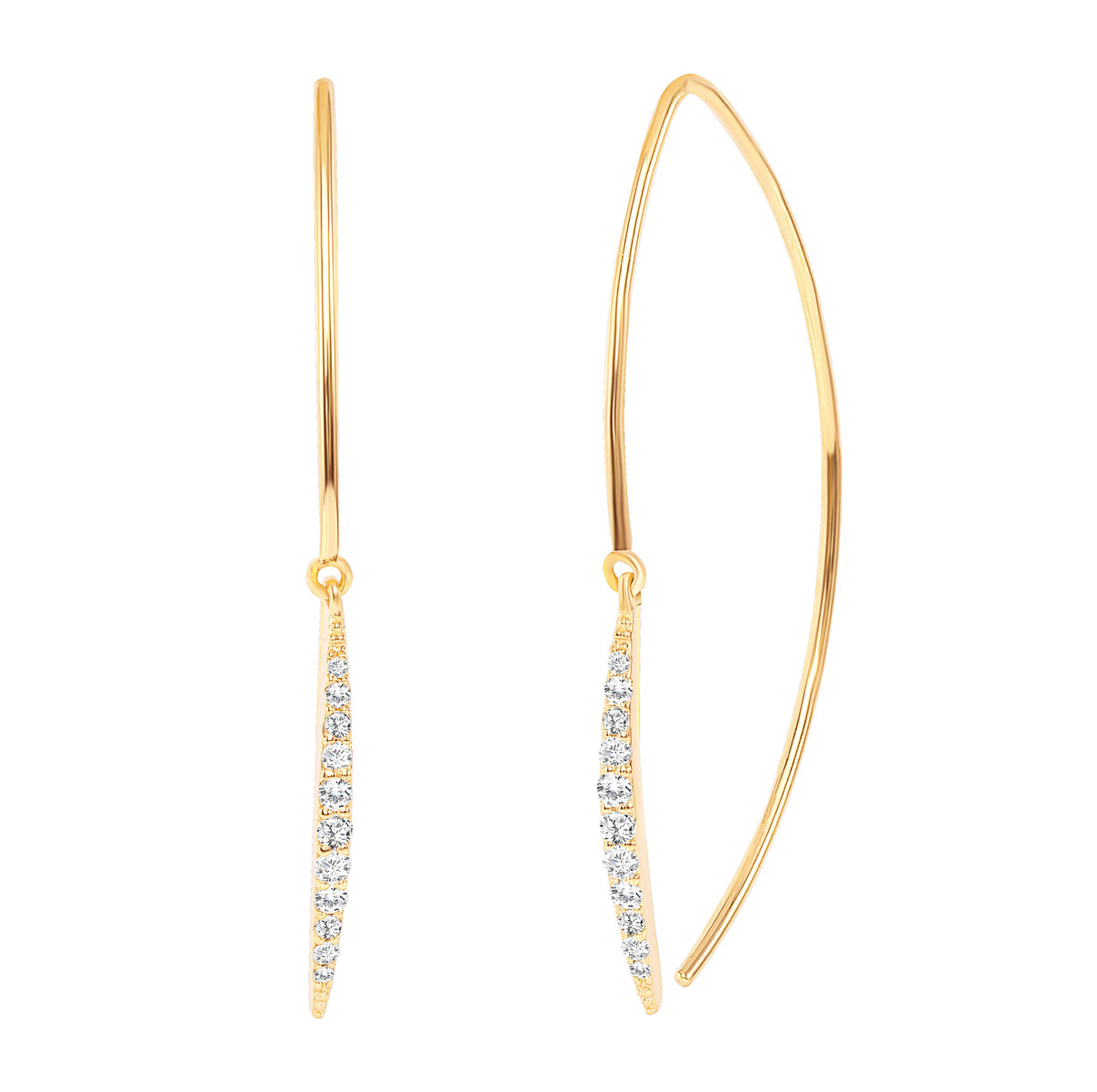 Paris diamond hanging earrings