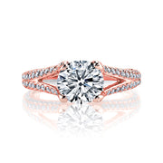 2.30 Ct. Round Split Shank Engagement Ring J Color VS2 GIA Certified 3X