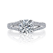 Round Split Shank Engagement Ring Front View