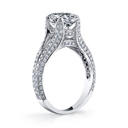  Split Shank Oval Engagement Ring with Pave