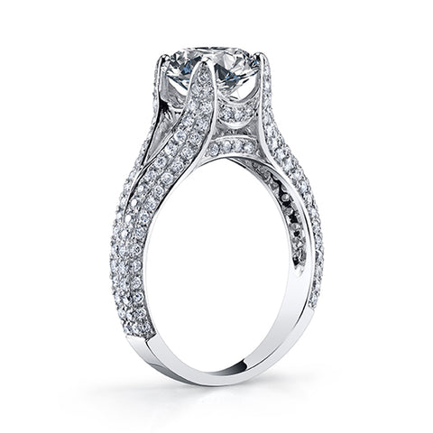 Round Split Shank Engagement Ring Profile View