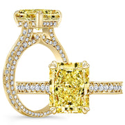 3.25 Ct. Canary Fancy Yellow Radiant Cut Engagement Ring VS1 GIA Certified