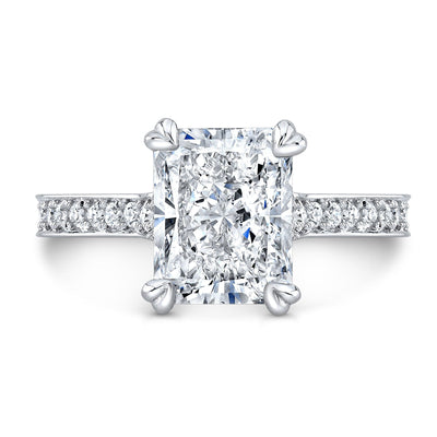 elongated Radiant Cut Engagement Ring