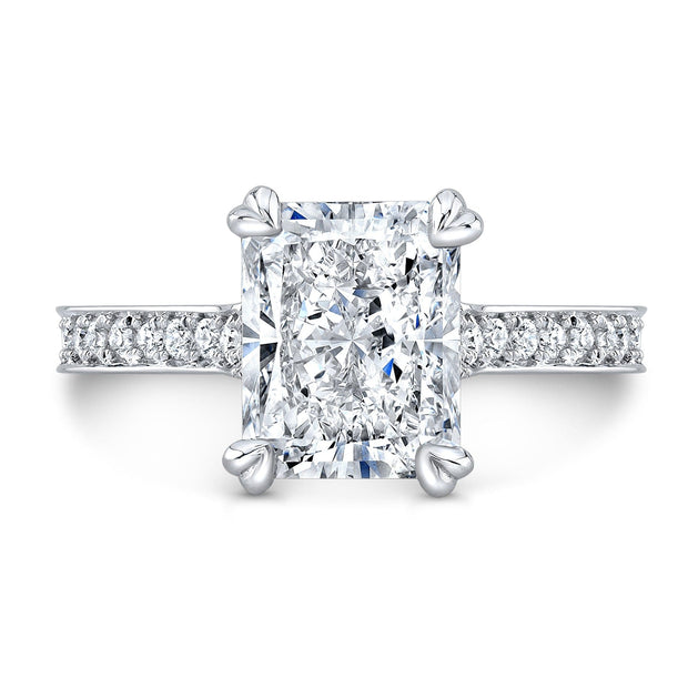 Rectangle Radiant Hidden Halo Engagement Ring