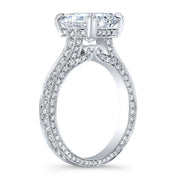 Hidden Halo Radiant Cut Engagement Ring Profile View