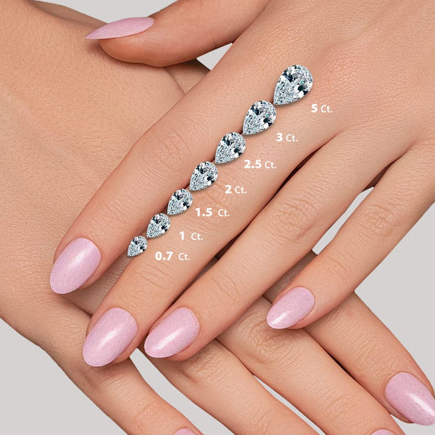 1.75 Ct Princess & Pear Shape 3Stone Diamond Ring Set H Color SI1 GIA Certified
