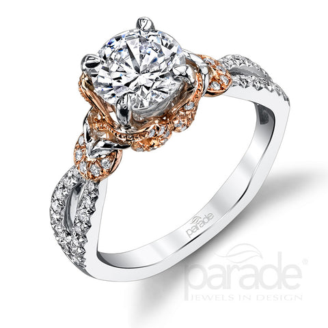 Parade Design Hemera Bridal Twisted Split Shank Pave Ring