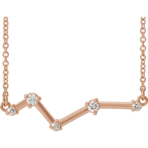 rose gold constellation bar necklace