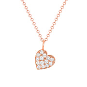 rose gold diamond heart necklace