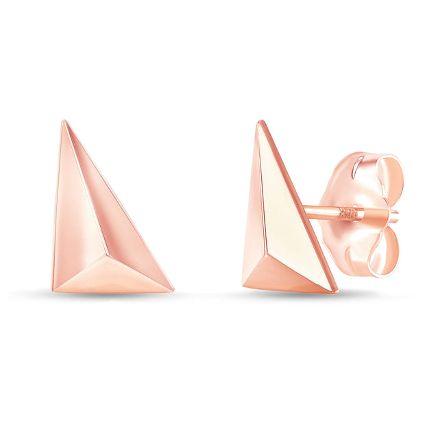 rose gold geometric stud earrings