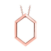 14k rose gold hexagon necklace