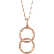 rose gold double circle pendant