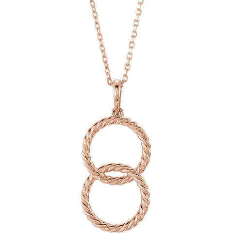 rose gold double circle pendant