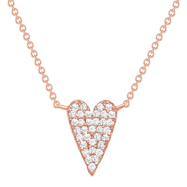 rose gold diamond heart necklace