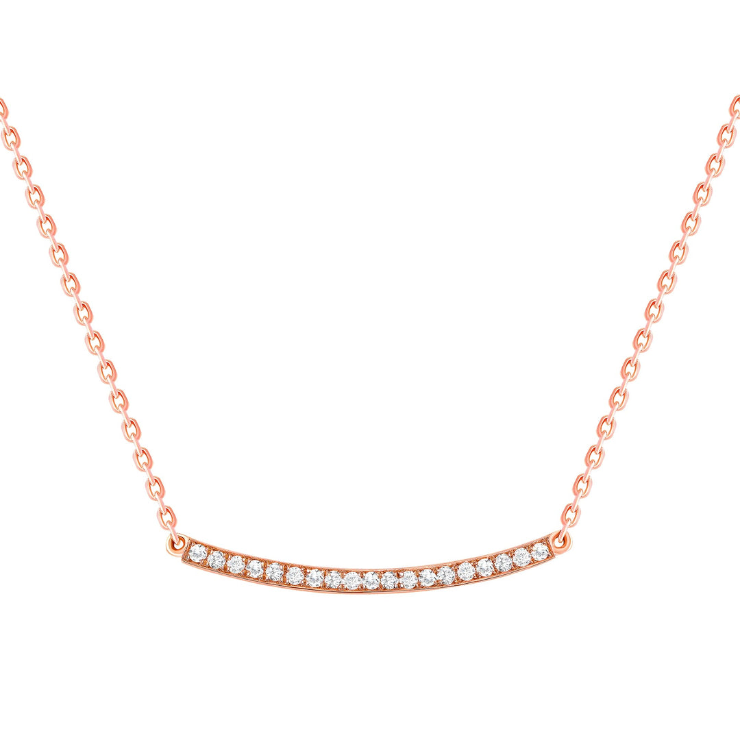 Rose Gold diamond bar necklace