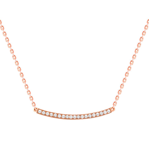 Rose Gold diamond bar necklace