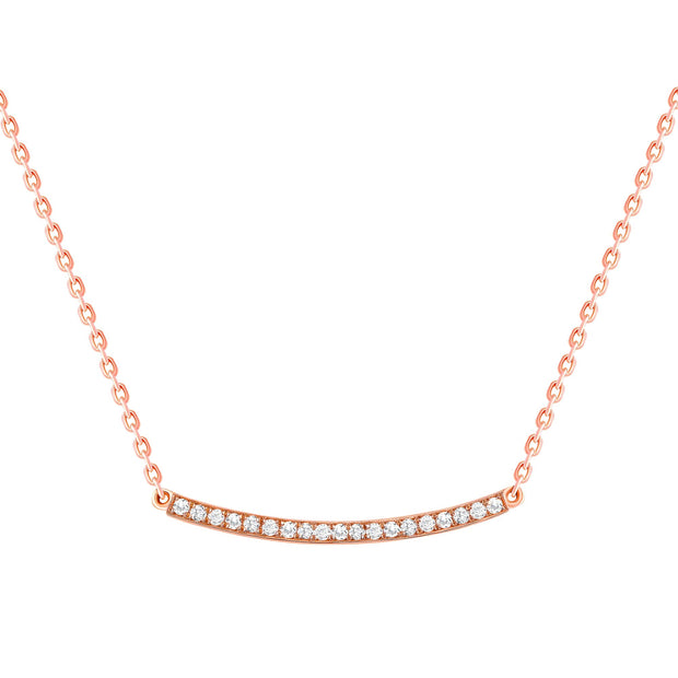 Rose Gold diamond bar necklace