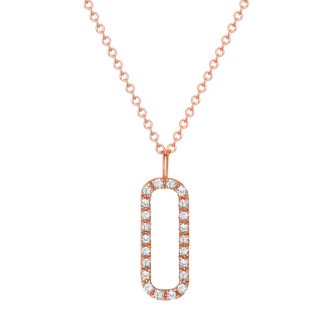 rose gold open bar pendant necklace