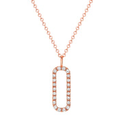 rose gold open bar pendant necklace