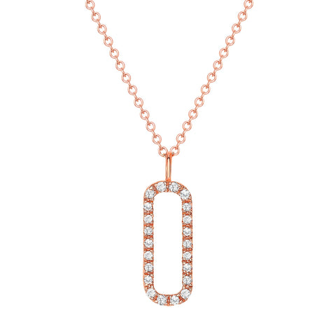 rose gold open bar pendant necklace