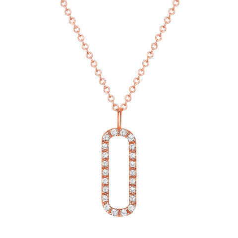 rose gold open bar pendant necklace