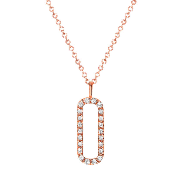rose gold open bar pendant necklace