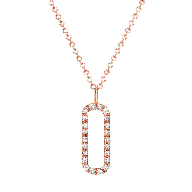 rose gold open bar pendant necklace