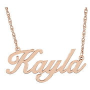 14k gold personalized script necklace