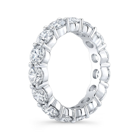 7 Carat Round Eternity Ring F-G Color VS1 Clarity Excellent Cut