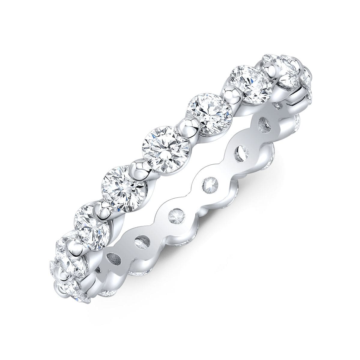Floating diamond eternity band