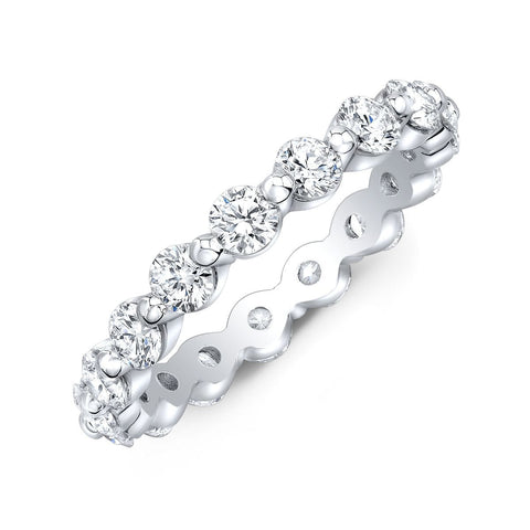 Floating Diamond Eternity Band Side View