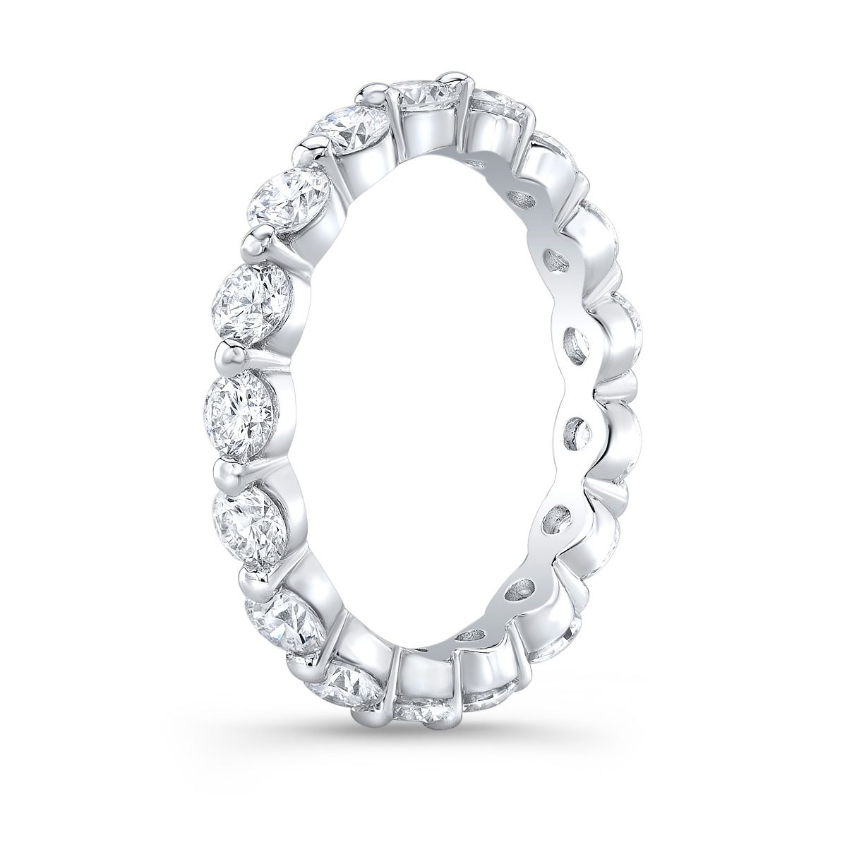 Floating diamond eternity band