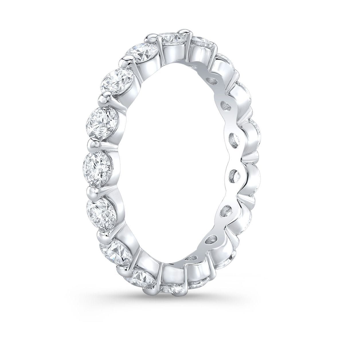 Floating diamond eternity band
