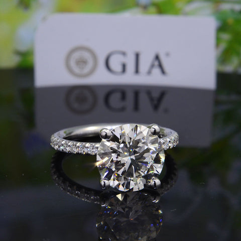 6 Ctw Hidden Halo Engagement Ring Set J Color SI1 GIA certified