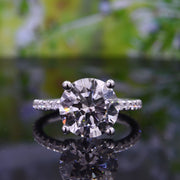 3.70 Ct. Round Cut Engagement Ring Set F Color VS2 GIA Certified