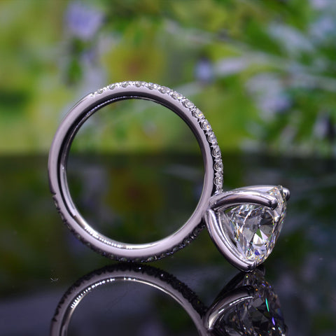 4.20 Ct Unique Engagement Ring with Matching Band I Color VS2 GIA Certified 3X