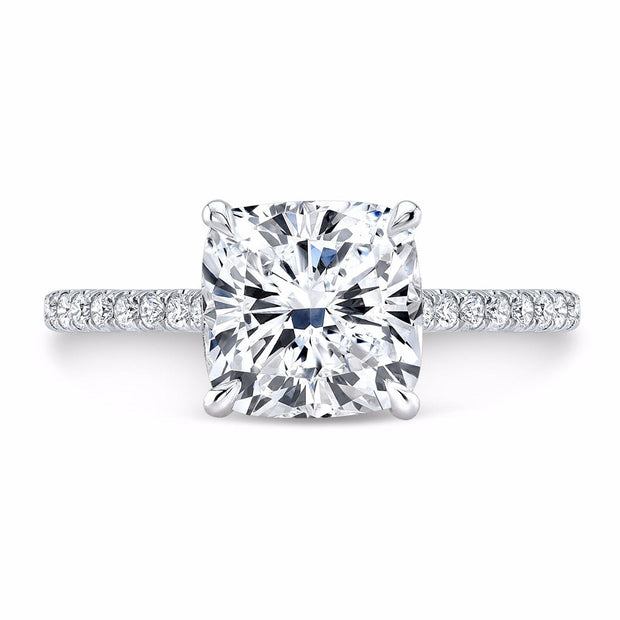 3.25 Ct. Cushion Cut Engagement Ring with Accents G Color VS2 GIA Certified