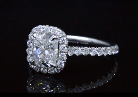 2.70 Ct. Clasico Halo Cushion Cut Engagement Ring F Color VS1 GIA Certified