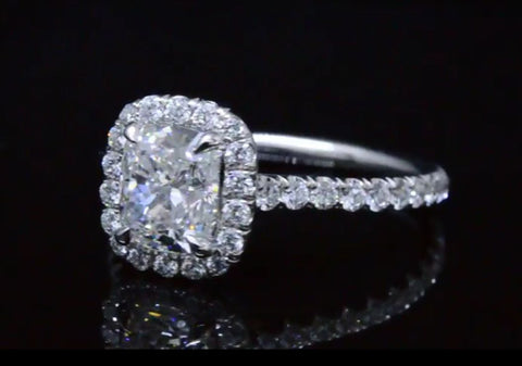 2.20 Ct. Cushion Cut Halo Engagement Ring G VS2 GIA Certified