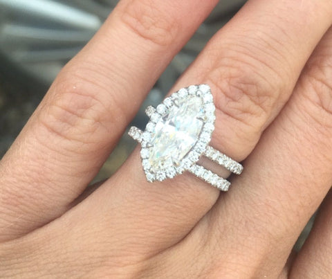 Marquise Halo Engagement Ring