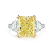 Fancy Yellow Rectangle Radiant Cut Diamond Engagement Ring