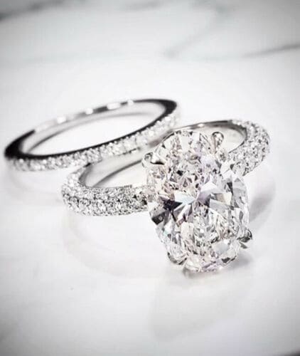 Hidden Halo Oval Engagement Ring