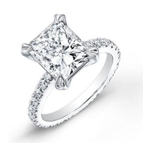 2.50 Ct. Radiant Cut Engagement Ring with Accents Eternity H Color VS1 GIA Certified