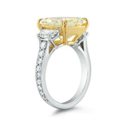 Yellow Rectangle Radiant Cut Diamond Ring Profile View